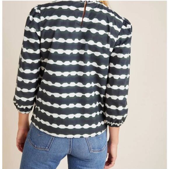 Amit Aggarwal Anthro Blurred Lines High Neck Blouse - Picture 2 of 7